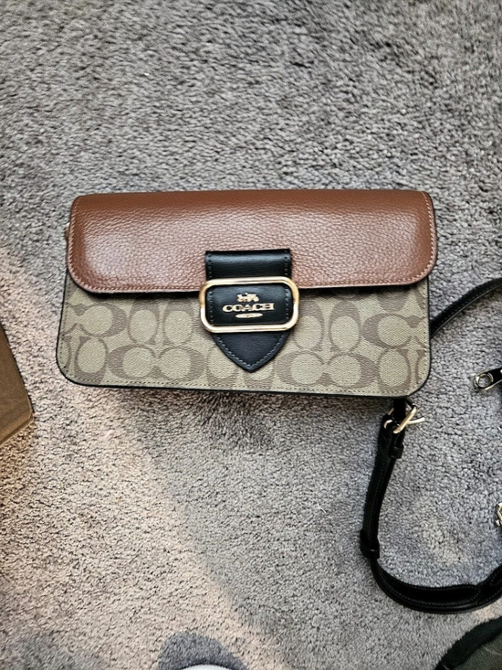 Coach Morgan Shoulder Bag In Colorblock Signature Canvas Colorblock Signature